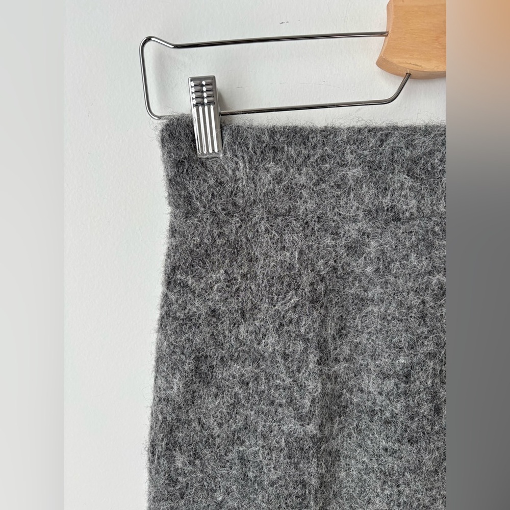 Entire Studios Alpaca Blend Fuzzy Maxi Skirt | Gray Minimalist Knit | Size M - Picture 4 of 11